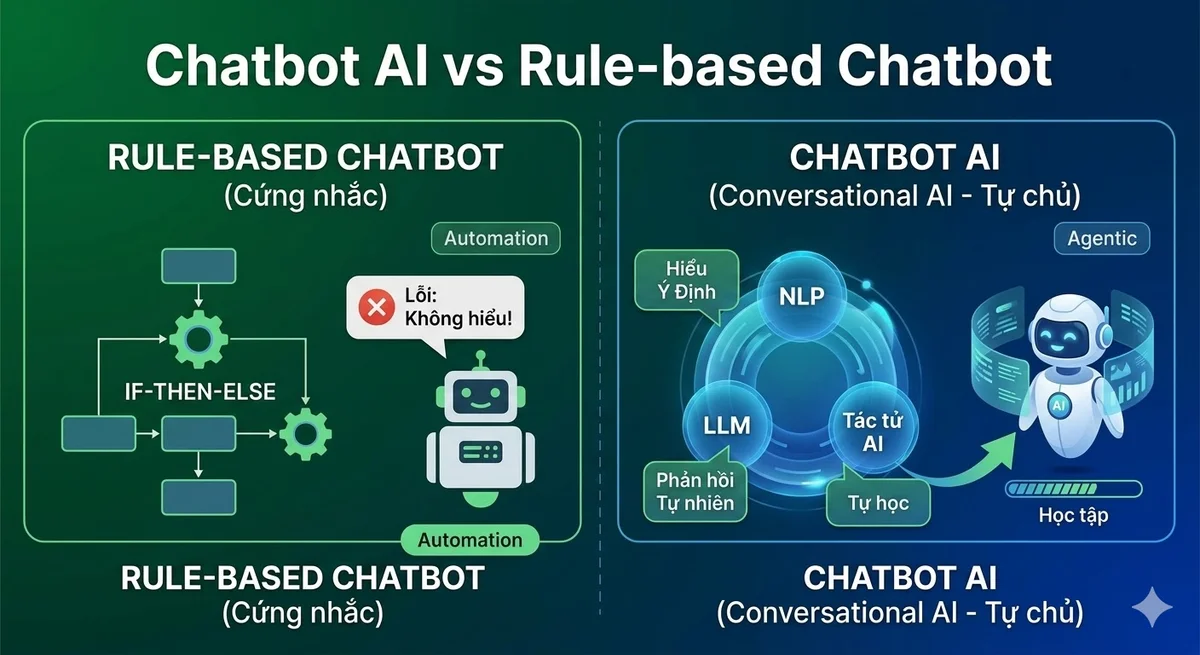 Chatbot AI vs Rule-based Chatbot: Sự Khác biệt Thự Sự