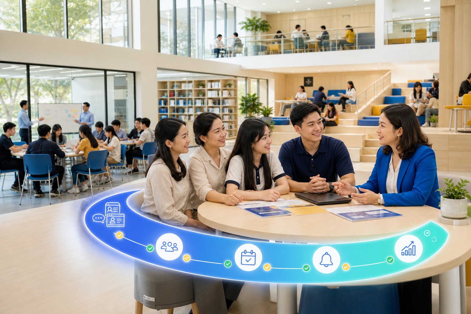 Giảng viên và học viên trong một lớp học