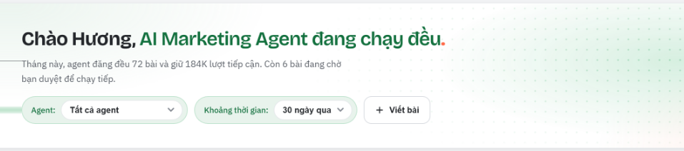 InCard AI Marketing Agent dashboard